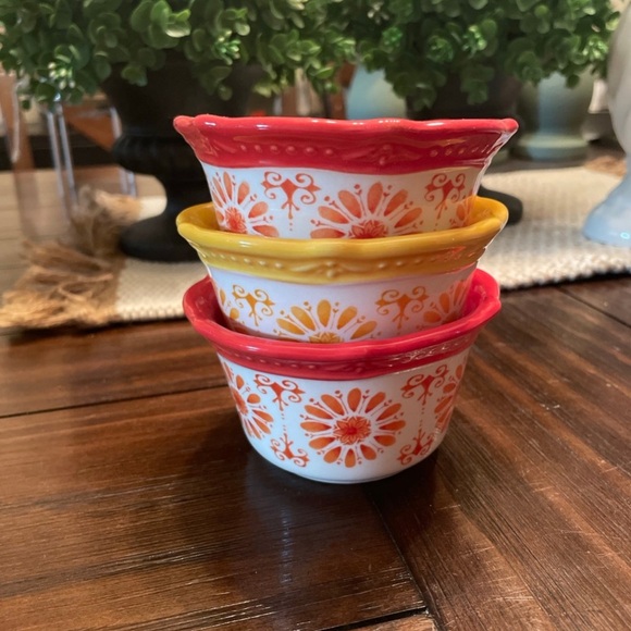 DEMDACO Hummingbirds Stoneware Ramekins Set Of 2 - 8oz Vibrant Watercolor Design